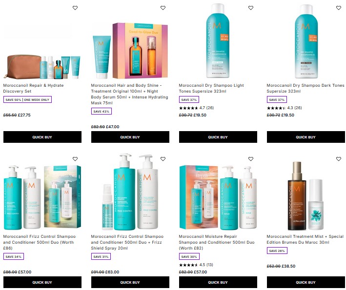 Up to 50% off Moroccanoil at Lookfantastic 
