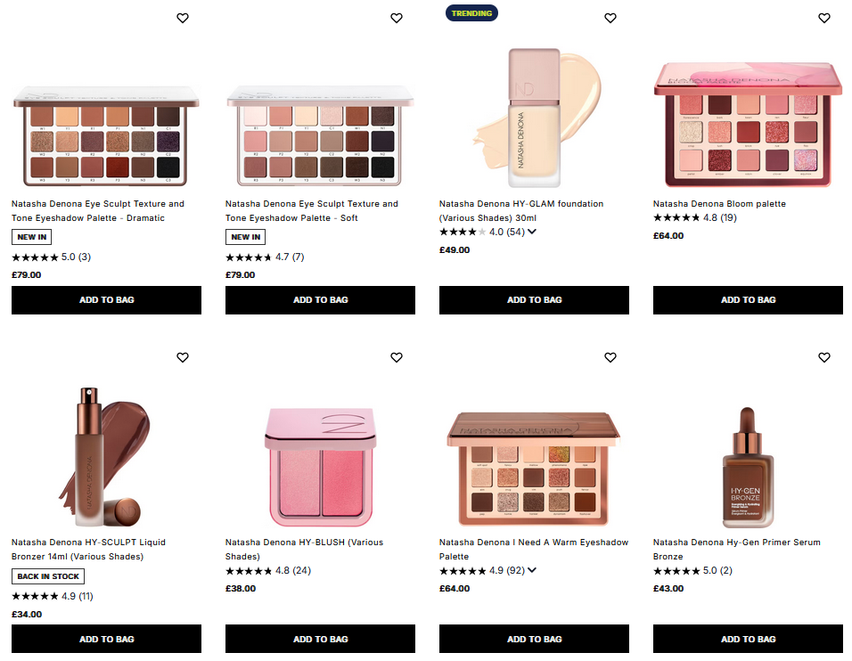 20% off Natasha Denona at Cult Beauty