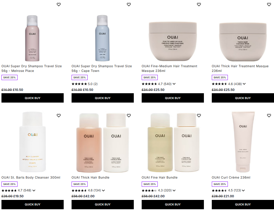 25% off OUAI at Lookfantastic
