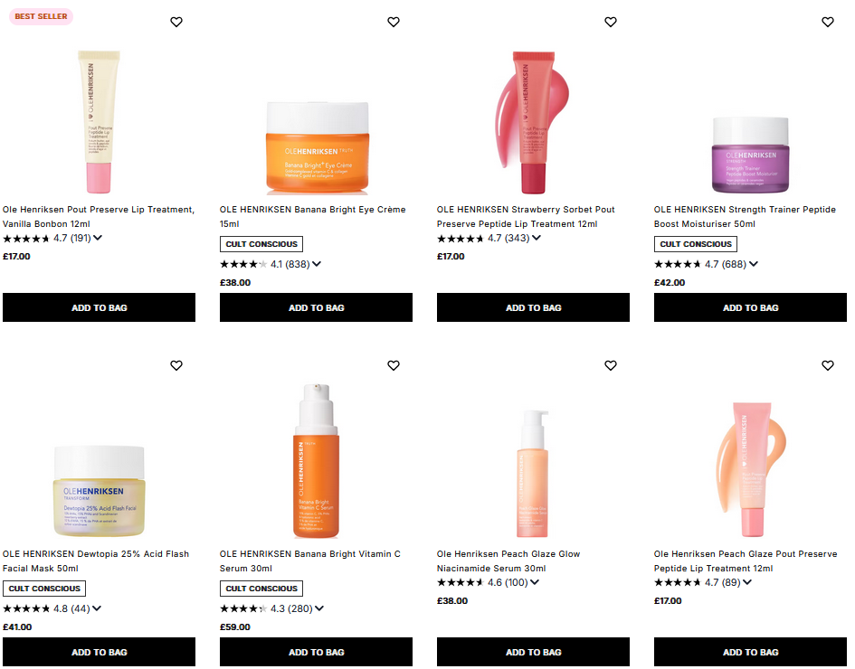 20% off Ole Henriksen at Cult Beauty