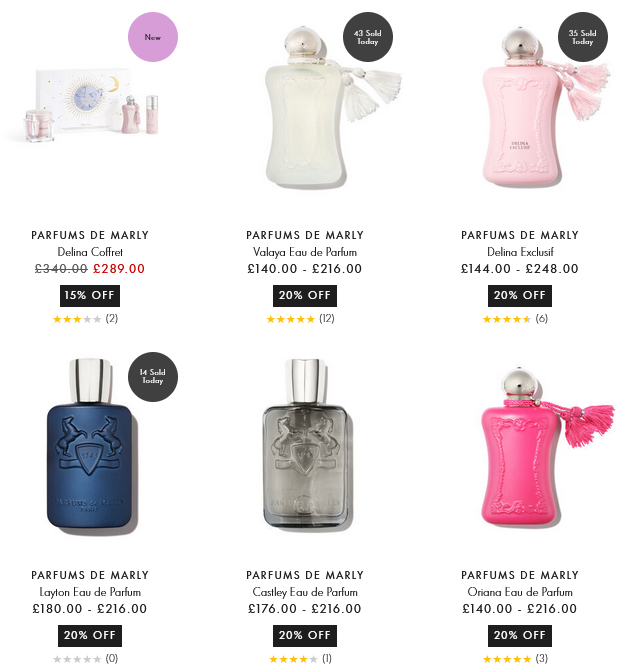 Up to 20% off Parfums de Marly at Space NK