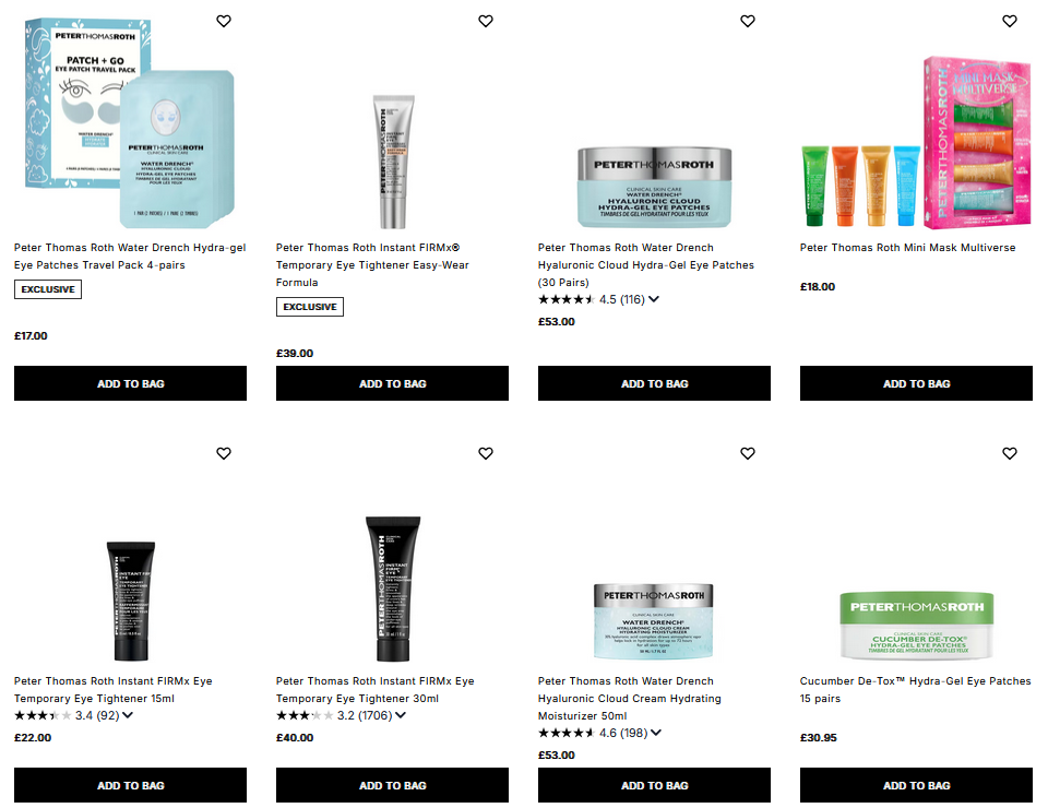 20% off Peter Thomas Roth at Cult Beauty
