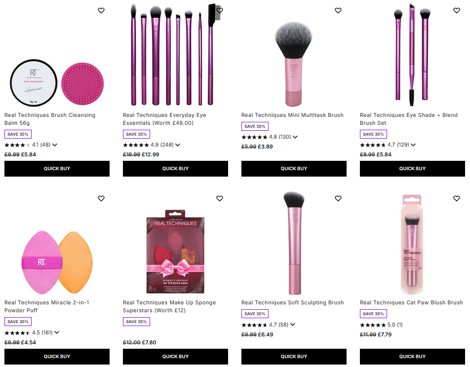 35% off Real Techniques at Lookfantastic