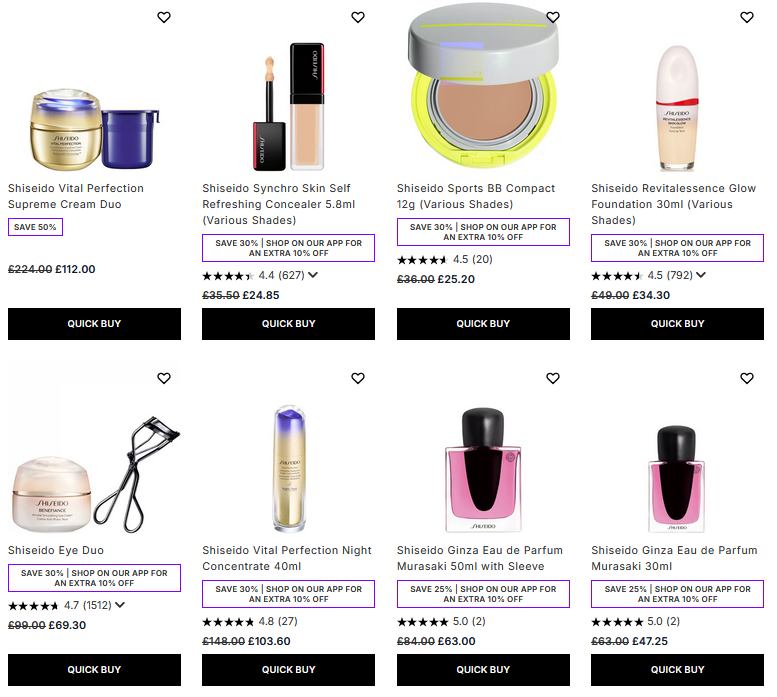 Up to 30% off Shiseido at Lookfantastic