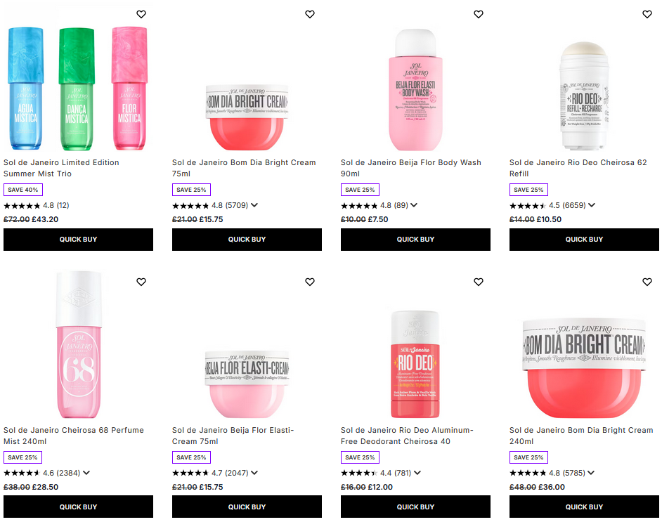 25% off Sol de Janeiro at Lookfantastic