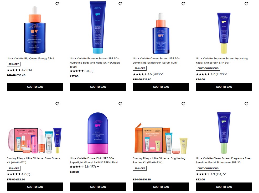 20% off Ultra Violette at Cult Beauty