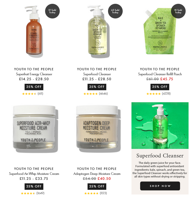 25% off Youth to the People 25% off Youth to the People