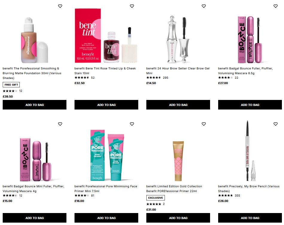 20% off Benefit at Cult Beauty