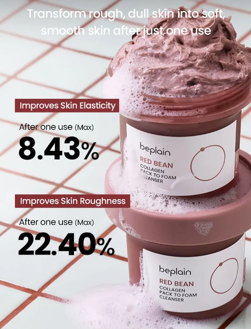 beplain Red Bean Collagen Pack To Foam Cleanser