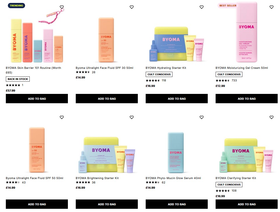 20% off Byoma at Cult Beauty