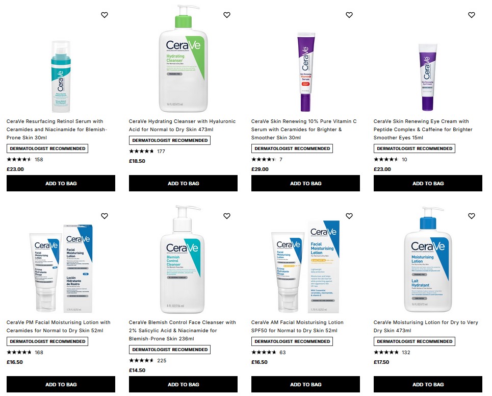 20% off CeraVe at Cult Beauty