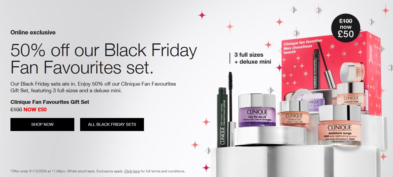 50% off Clinique Black Friday sets