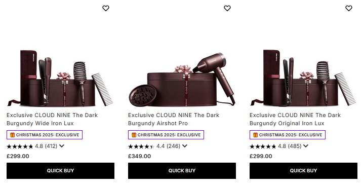 CLOUD NINE Holiday 2025 Gift Sets