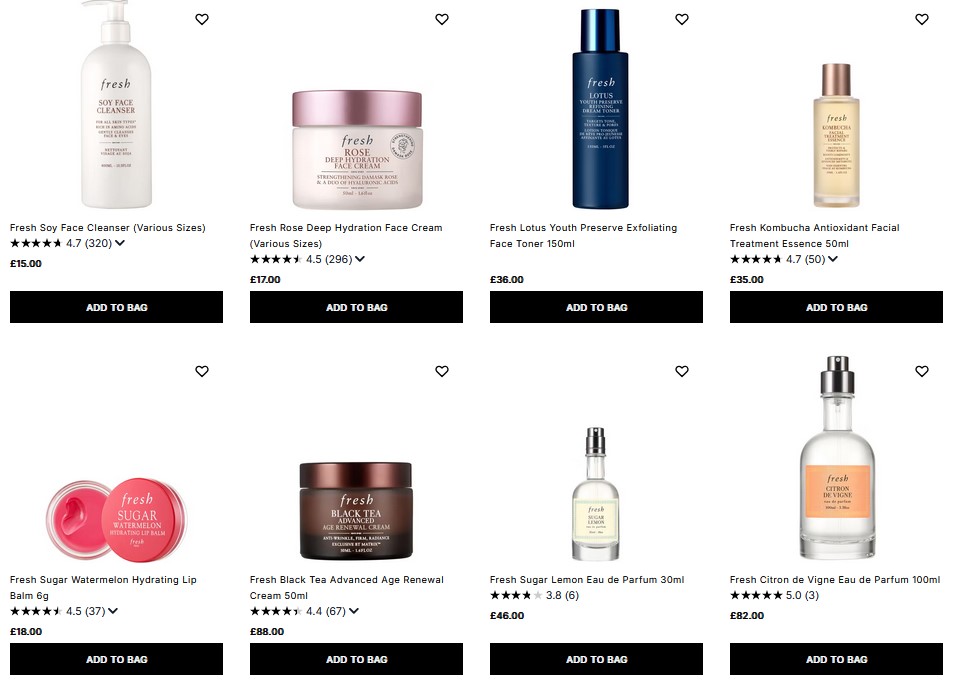 20% off Fresh at Cult Beauty