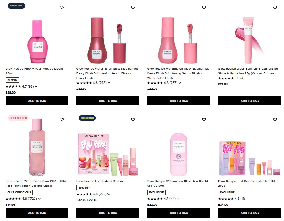 20% off Glow Recipe at Cult Beauty