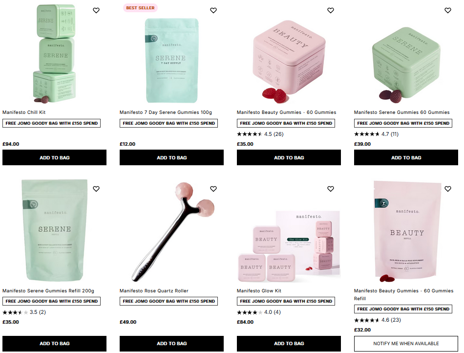 20% off Manifesto at Cult Beauty