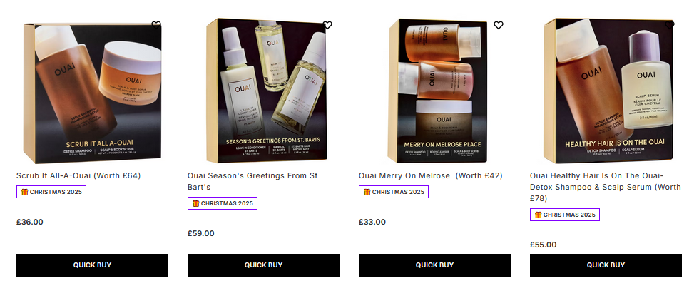 OUAI Holiday 2025 Gift Sets