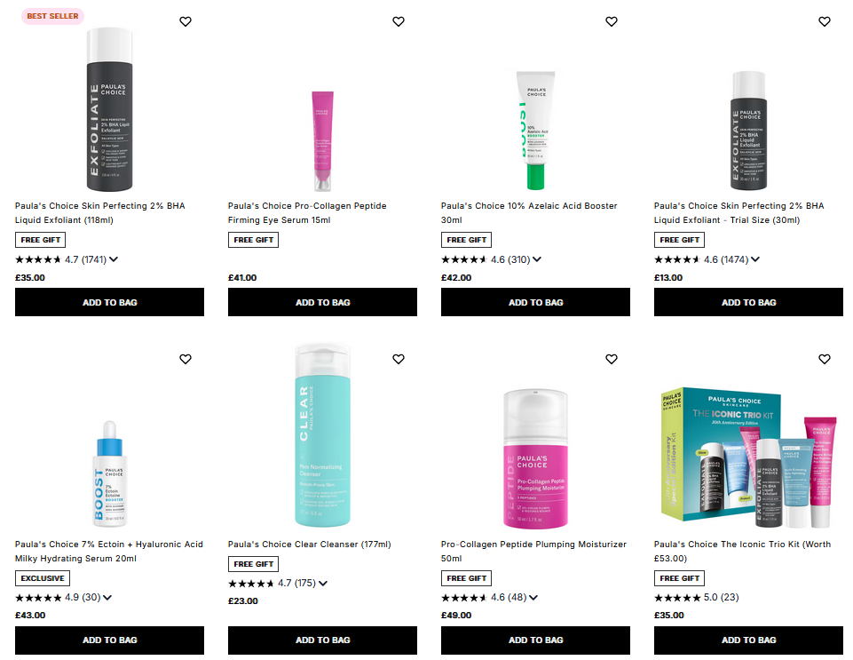 20% off Paula's Choice at Cult Beauty