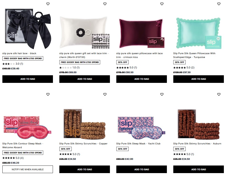 Up to 40% off Slip at Cult Beauty