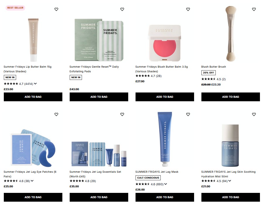 20% off Summer Fridays at Cult Beauty