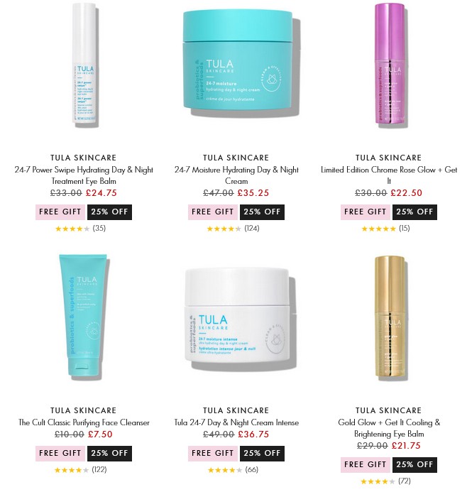 Up to 25% off Tula at Space NK