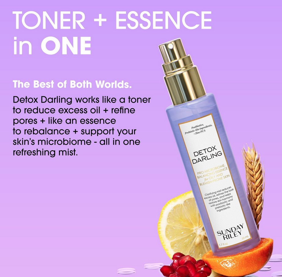 Sunday Riley Detox Darling Balancing Essence Mist for Oily and Blemish-prone Skin Sunday Riley Detox Darling Balancing Essence Mist for Oily and Blemish-prone Skin