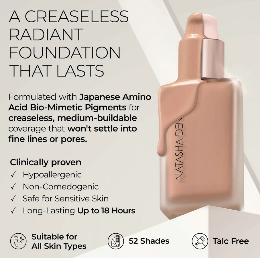 Natasha Denona Hy-Glam Foundation Hydrating & Blurring Luminous Longwear Serum Foundation 