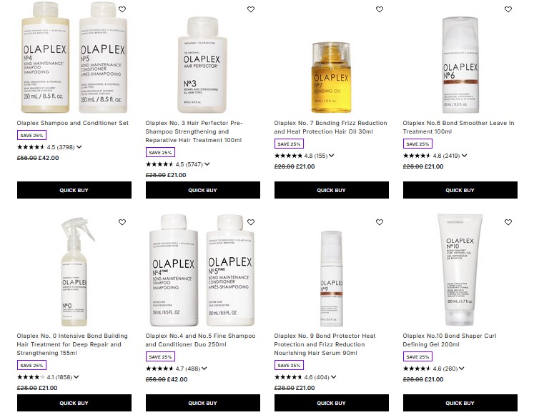 25% off Olaplex at Lookfantastic