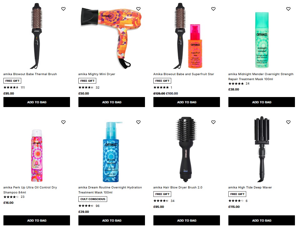 20% off Amika at Cult Beauty