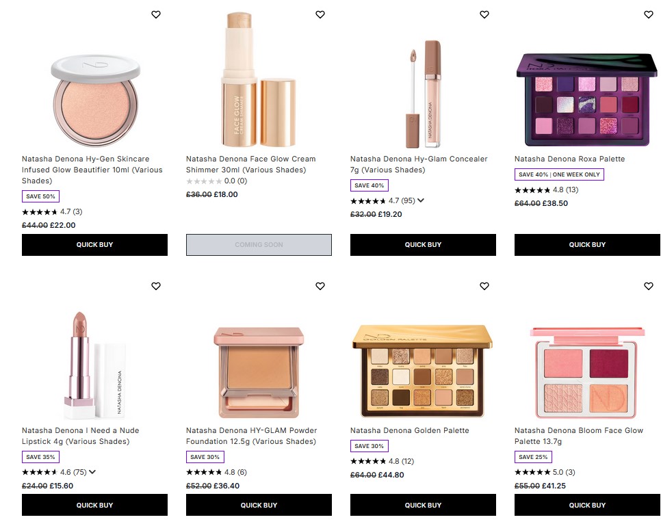 Up to 50% off Natasha Denona at Lookfantastic