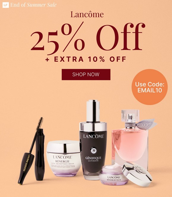 25% off Lancome at Lookfantastic