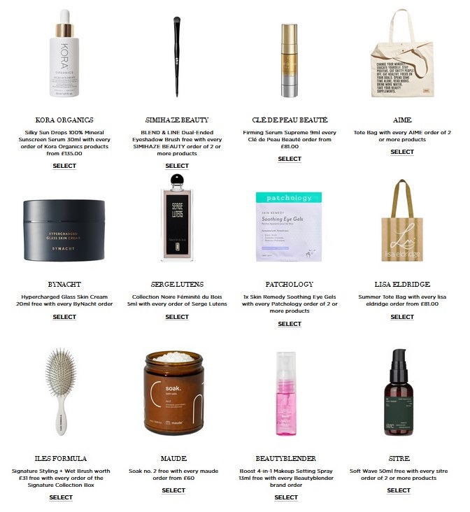 Gift with purchase offers at Niche Beauty