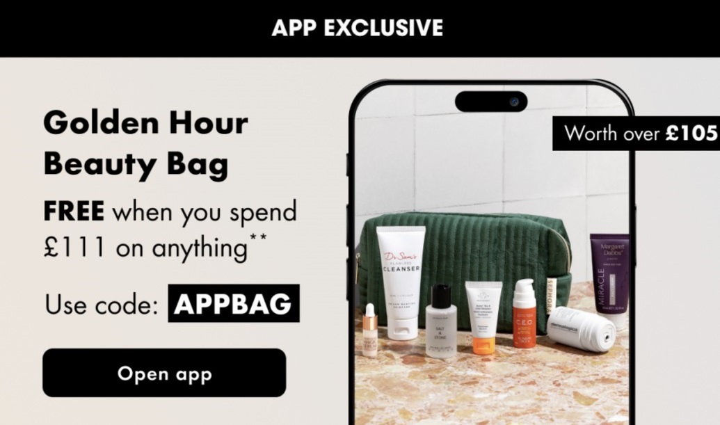 Sephora UK Golden Hour Beauty Bag 2025