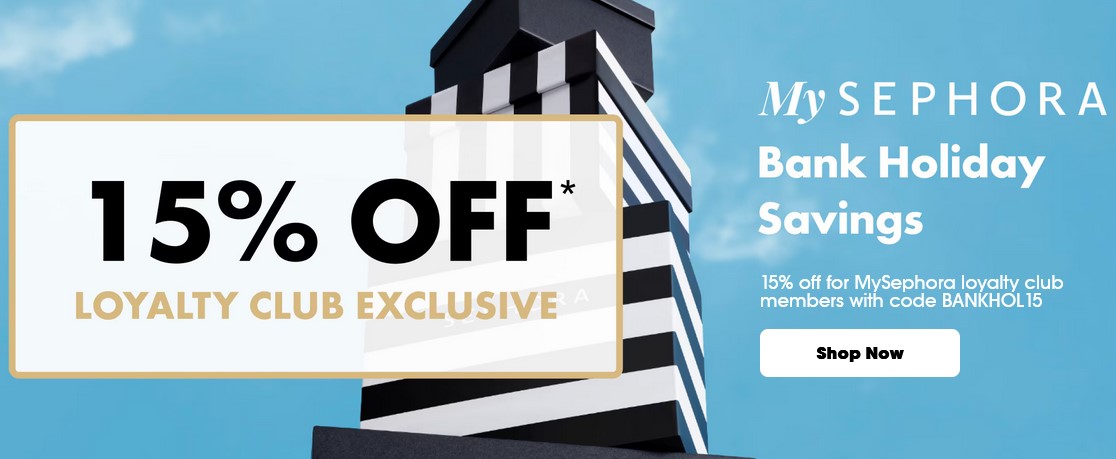15% off sitewide at Sephora UK for MySephora loyalty club members