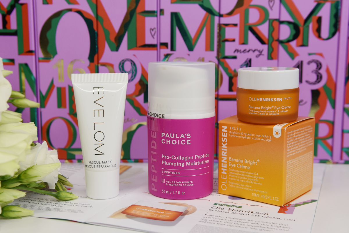 Eve Lom Rescue Mask & Paula’s Choice Pro-Collagen Peptide Plumping Moisturiser & Ole Henriksen Banana Bright™+ Eye Crème