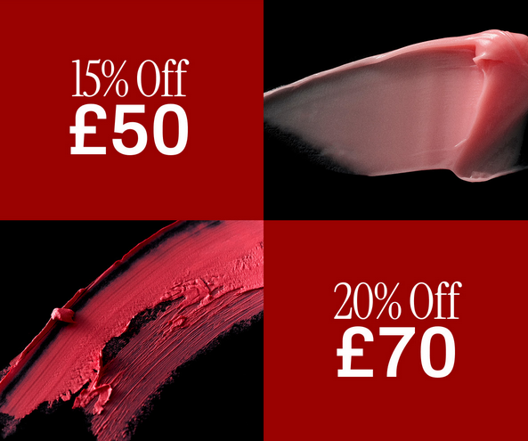 15% off when you spend £50, or 20% off when you spend £70 at Cult Beauty 15% off when you spend £50, or 20% off when you spend £70 at Cult Beauty