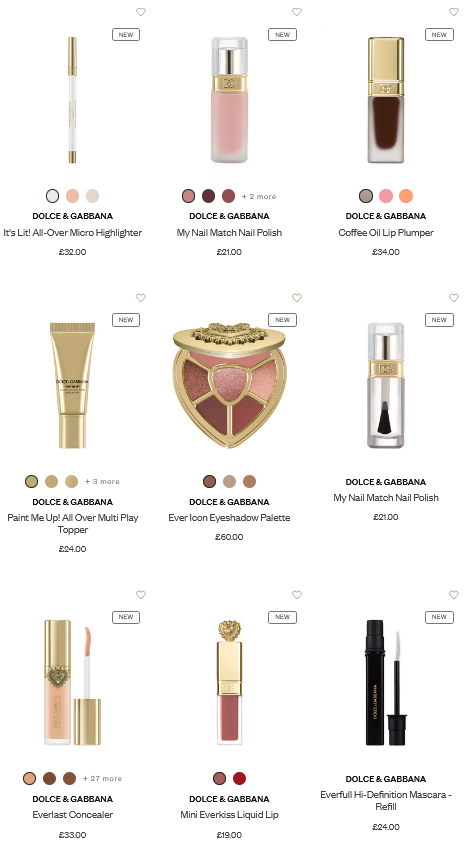 New launches from Dolce & Gabbana at Harrods