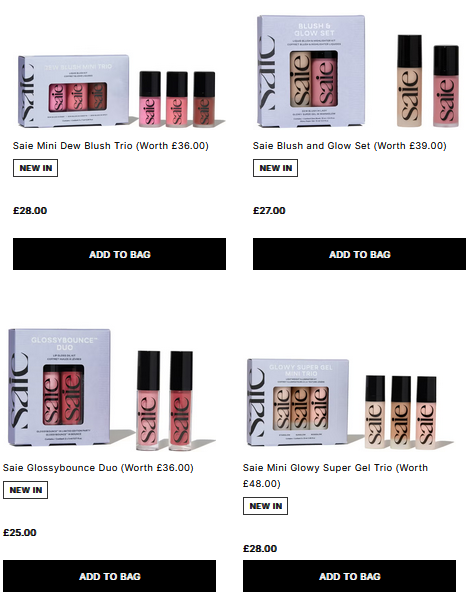 Saie Git Sets at Cult Beauty