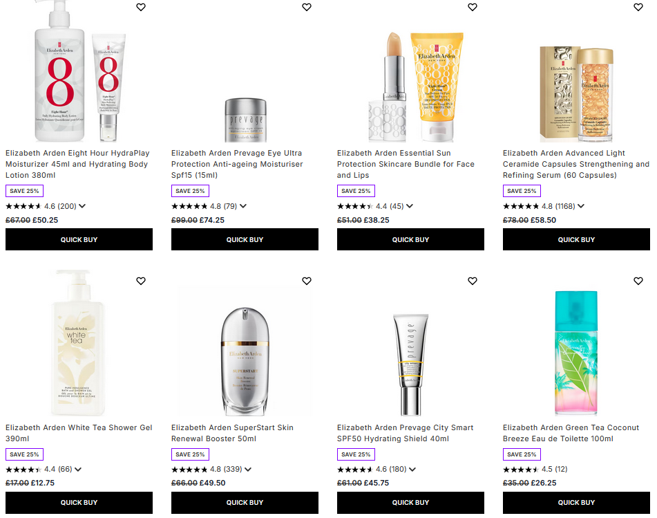 25% off Elizabeth Arden at Lookfantastic