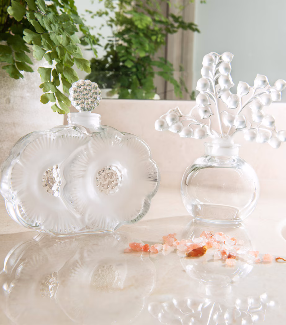 Lalique Crystal Deux Fleurs Perfume Bottle Lalique Crystal Deux Fleurs Perfume Bottle