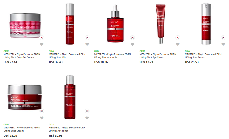 MEDIPEEL Phyto Exosome PDRN Lifting Shot collection MEDIPEEL Phyto Exosome PDRN Lifting Shot collection