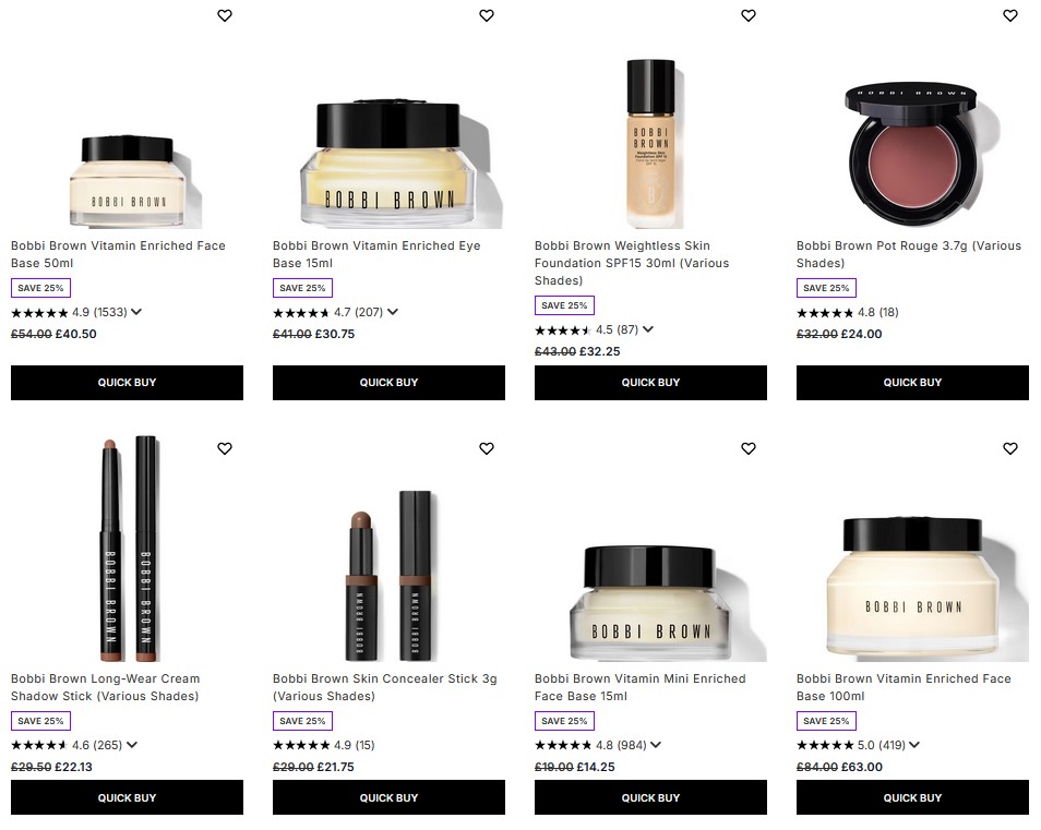 25% off Bobbi Brown at Lookfantastic