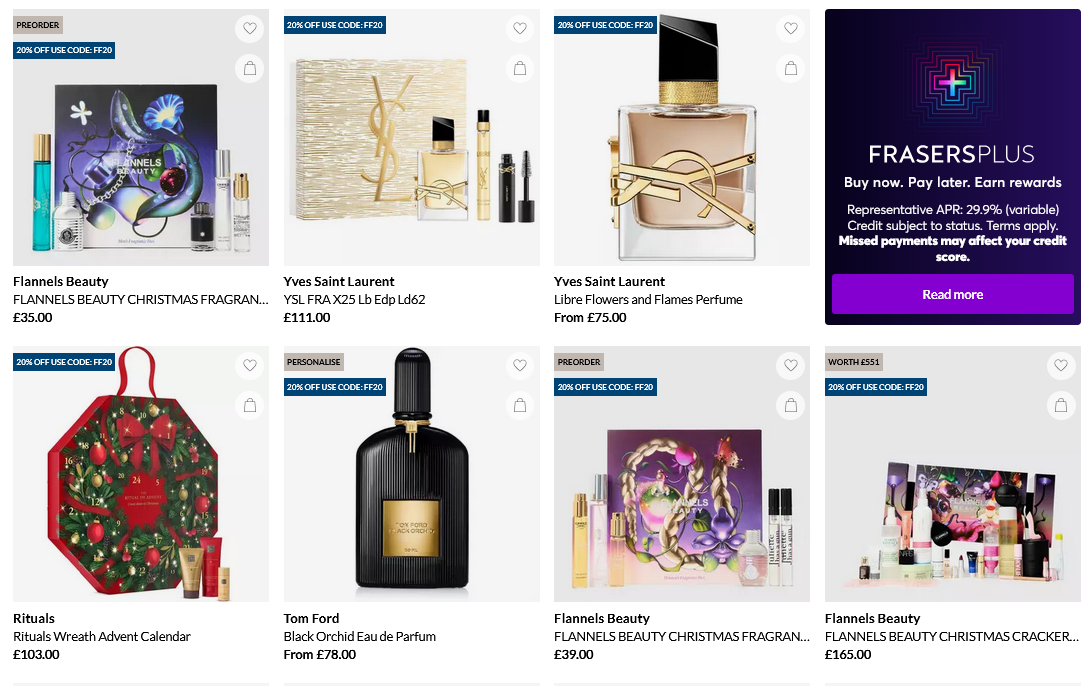 20% off selected Beauty at Frasers