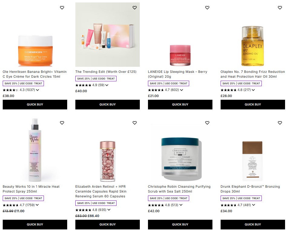 Up to 25% off selected at Lookfantastic