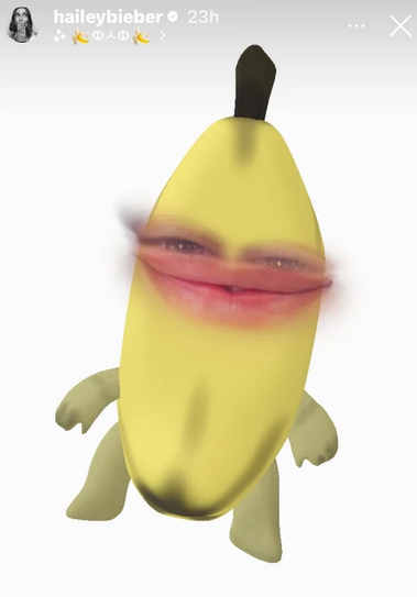 Hailey Bieber has teased a new banana flavour launch from rhode