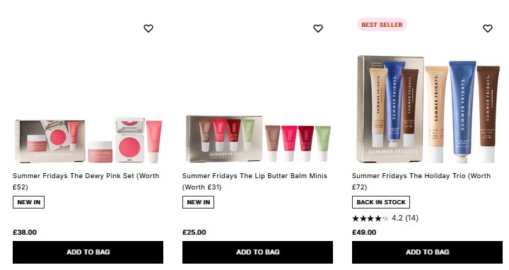 Summer Fridays Holiday 2025 Gift Sets