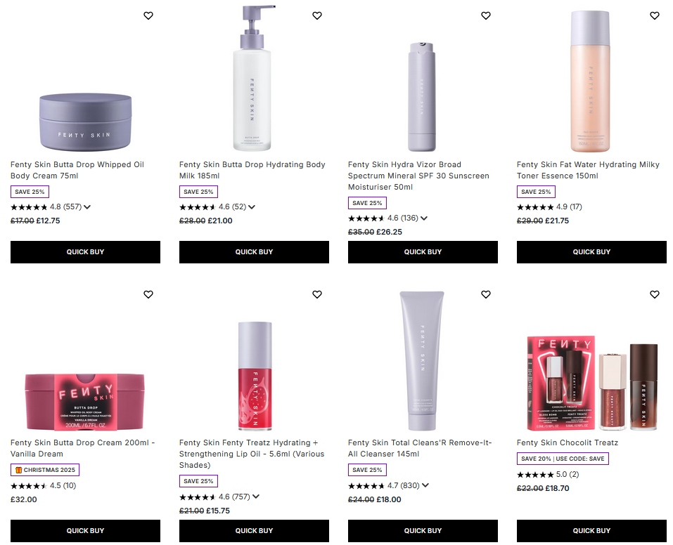 25% off Fenty Skin at Lookfantastic 25% off Fenty Skin at Lookfantastic
