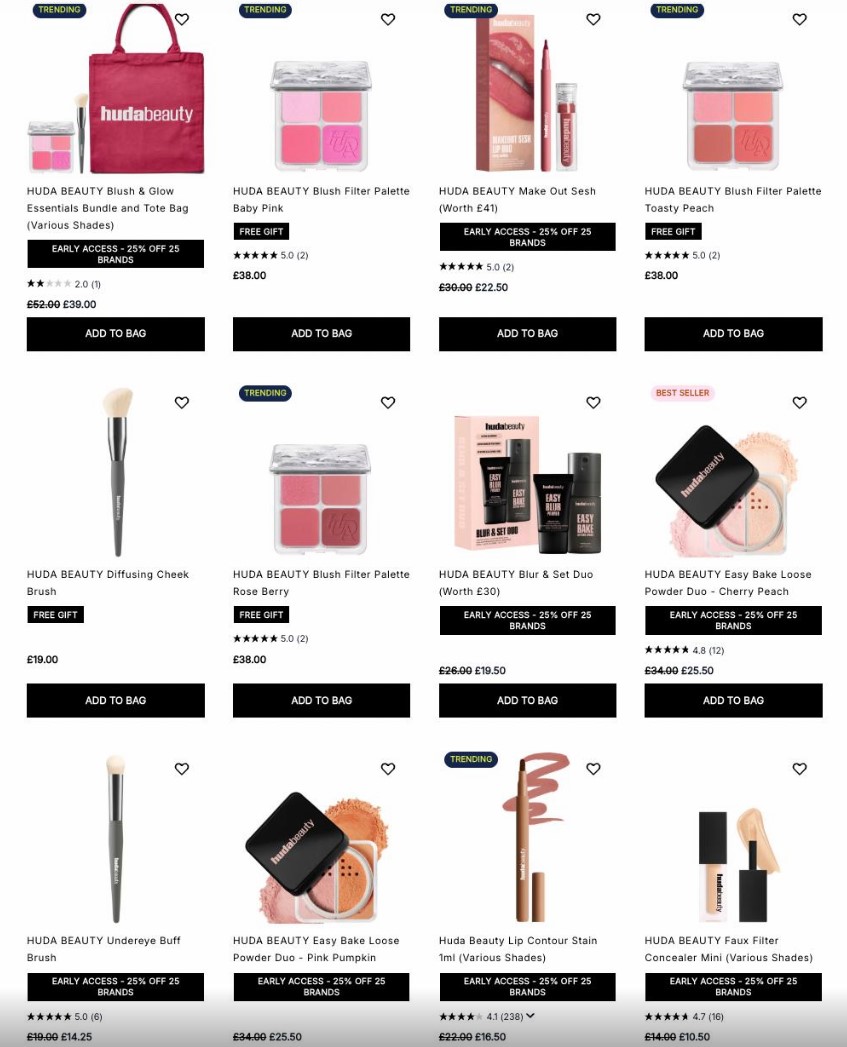 25% off HUDA BEAUTY at Cult Beauty 25% off HUDA BEAUTY at Cult Beauty