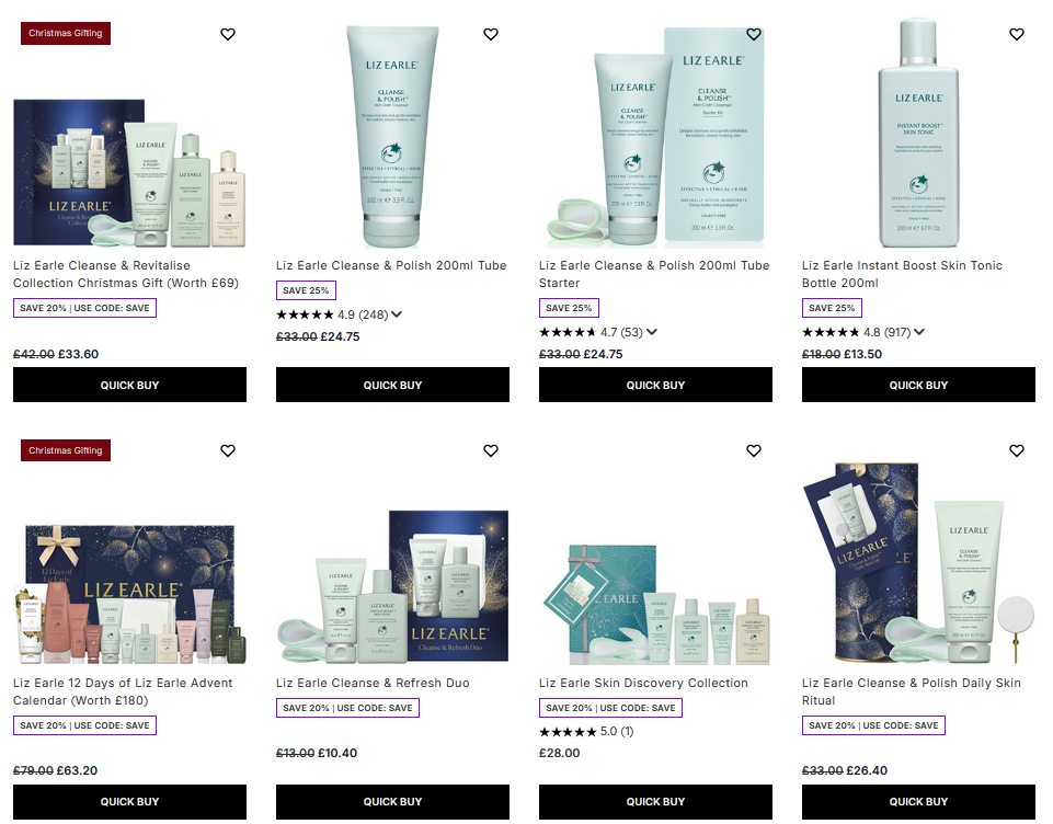 Up to 25% off Liz Earle at Lookfantastic Up to 25% off Liz Earle at Lookfantastic