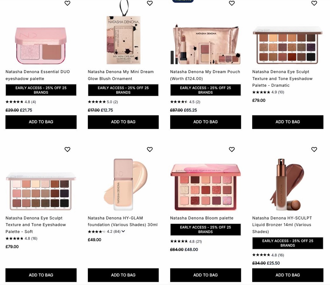 25% off Natasha Denona at Cult Beauty 25% off Natasha Denona at Cult Beauty